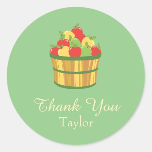 Thank You Apples Classic Round Sticker