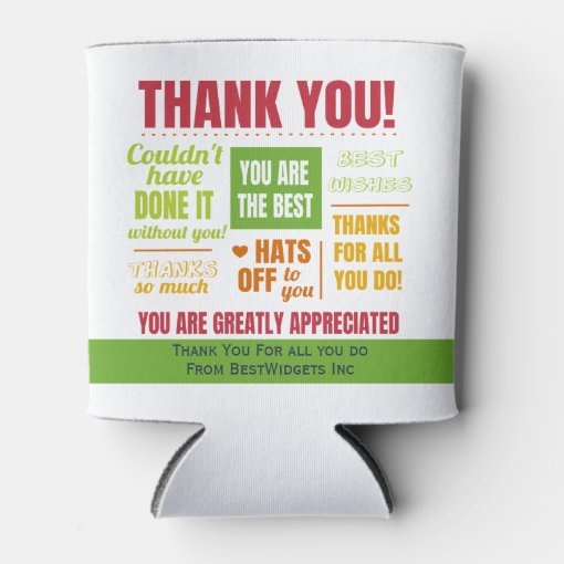 Thank You Appreciation Can Cooler | Zazzle