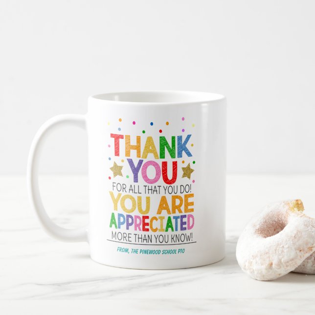 Thank You Appreciation  Coffee Mug (With Donut)