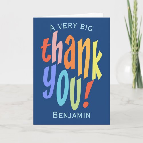 Thank You Appreciation Colorful Typographic Card