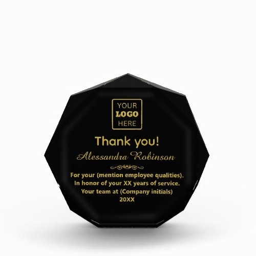 Thank you appreciation gift Employee Acrylic Award