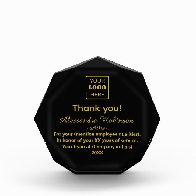 Thank you appreciation gift Employee Acrylic Award (Front)
