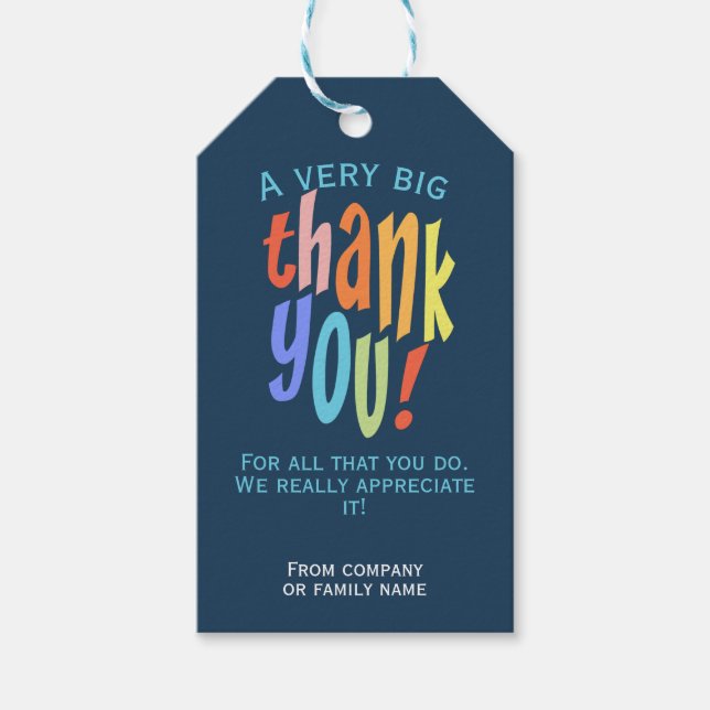 Thank You Appreciation Gift Tags (Front)