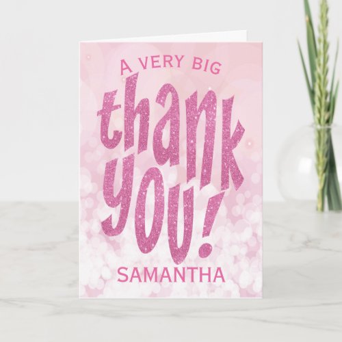 Thank You Appreciation Glamorous Pink Card