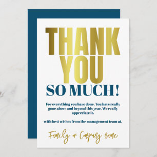 Thank You Appreciation Gold Blue Thanks