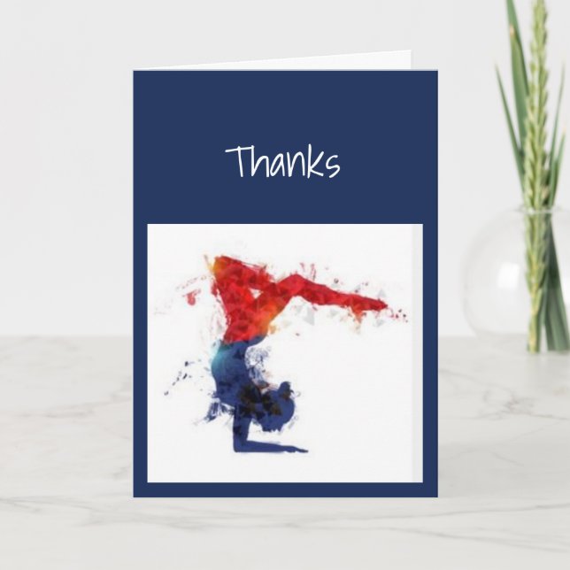 Thank You Appreciation Gymnastics Player Card (Front)