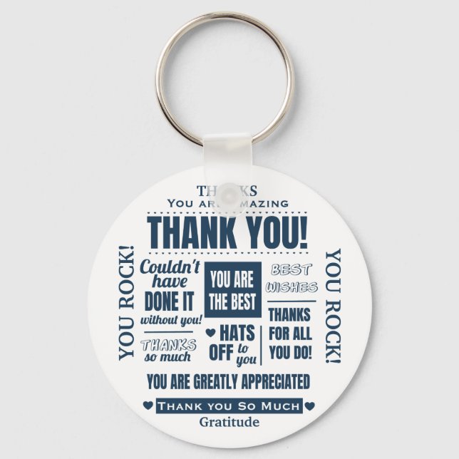 Thank You Appreciation Men's Keychain (Front)