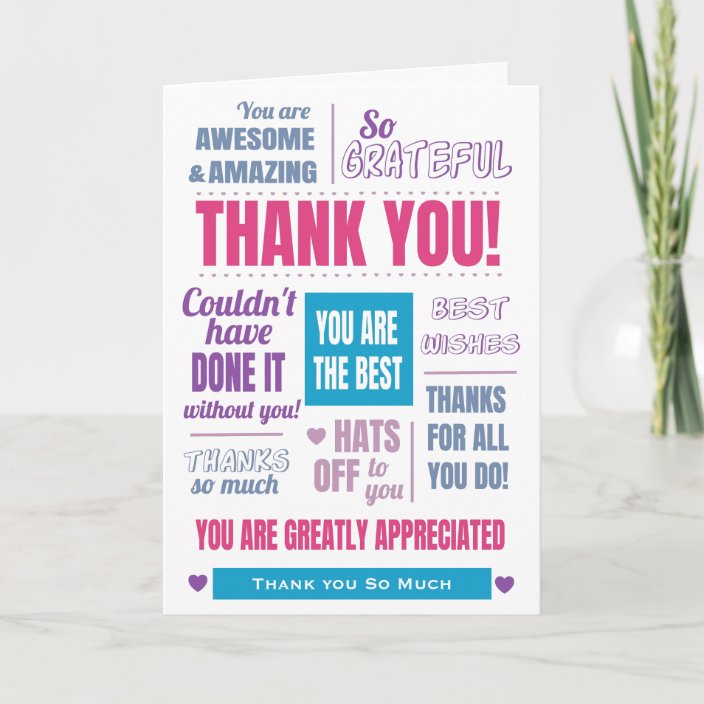 Thank You Appreciation Message Card