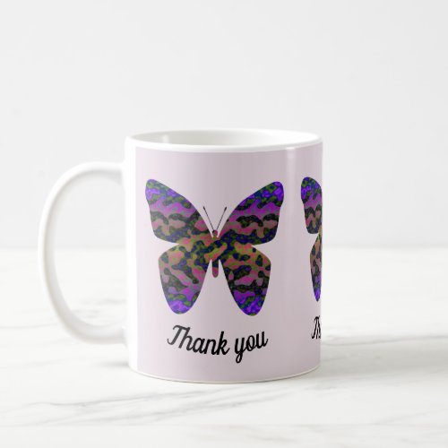 Thank You Appreciation Modern Bright Butterfly Coffee Mug