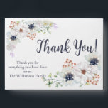 Thank You Appreciation Money Gift Envelope<br><div class="desc">The perfect way to show your appreciation. This beautiful floral envelope shows the message 'Thank you!. This design would work well for caregivers, teachers or volunteers. Also suitable for doctors and nurses! Add a small gift to the envelope - money or a gift voucher. With white and dark blue flowers,...</div>