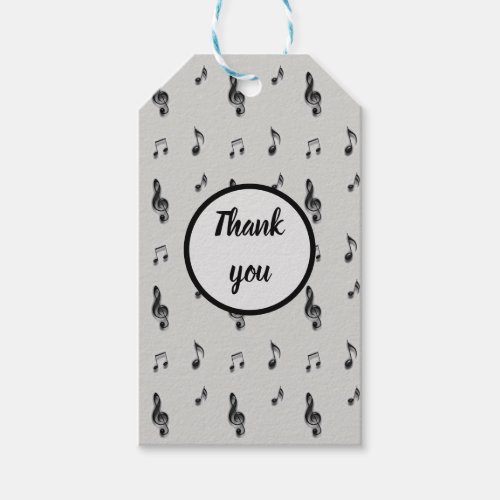 Thank You Appreciation Music Teacher Musical Note Gift Tags