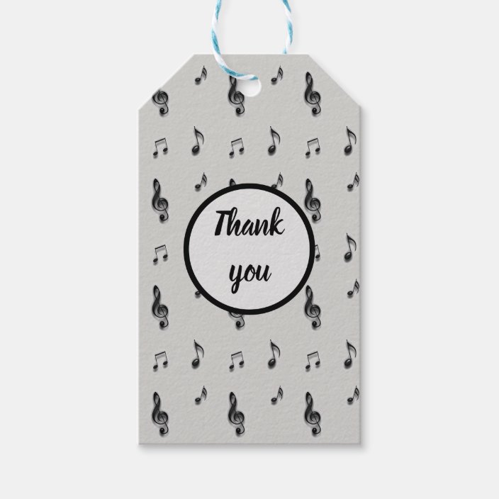 Thank You Appreciation Music Teacher Musical Note Gift Tags Zazzle Com