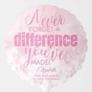 Thank You Appreciation Retirement Pink Balloon