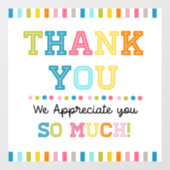 Thank you appreciation square sticker | Zazzle