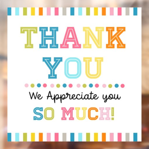 Thank you appreciation square sticker | Zazzle