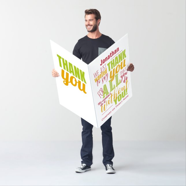 Thank You Appreciation Typography Thanks Message Card (In Situ)