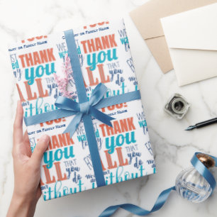 Thank You Appreciation Typography Thanks Wrapping Paper
