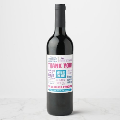 Thank You Appreciation Wine Label
