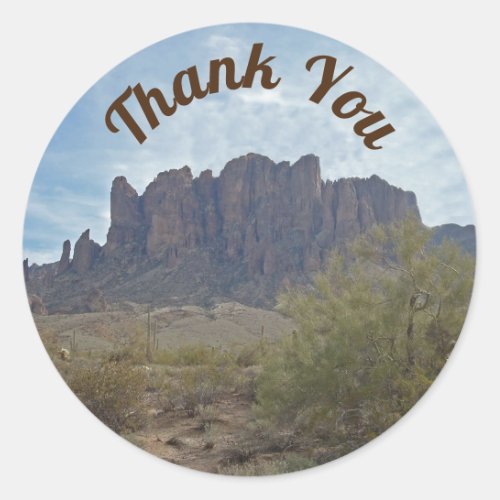 Thank You Arizona Desert Landscape Photo Southwest Classic Round Sticker