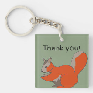 Thank You Artistic Appreciation Squirrel Keychain