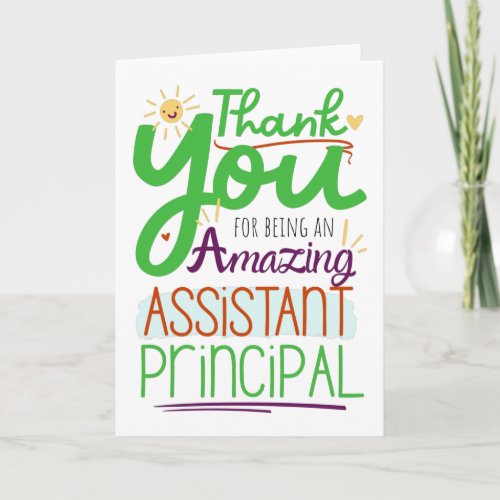 Thank You Assistant Principal Appreciation Card