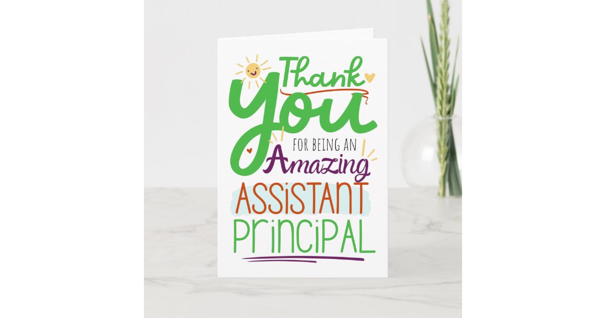 Thank You Assistant Principal Appreciation Card Zazzle