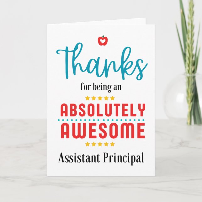 Thank You Assistant Principal, Thanks Your Awesome Card (Front)