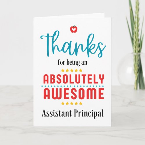 Thank You Assistant Principal Thanks Your Awesome Card