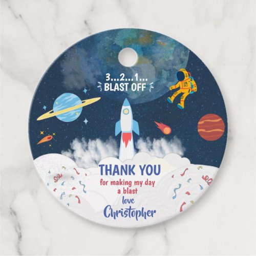 Thank you Astronaut Birthday party  Favor Tags