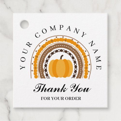  Thank You Autumn Fall Rainbow Pumpkin Business Favor Tags