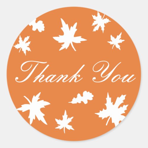 Thank You Autumn Leaves Envelope Sticker Seal