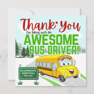 Thank You Awesome Bus Driver Card