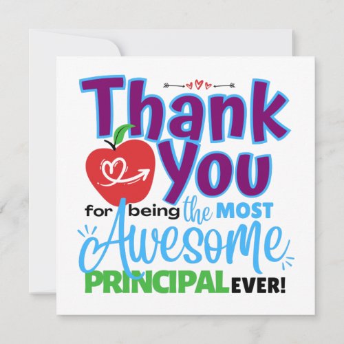 Thank You Awesome Principal Appreciation Card