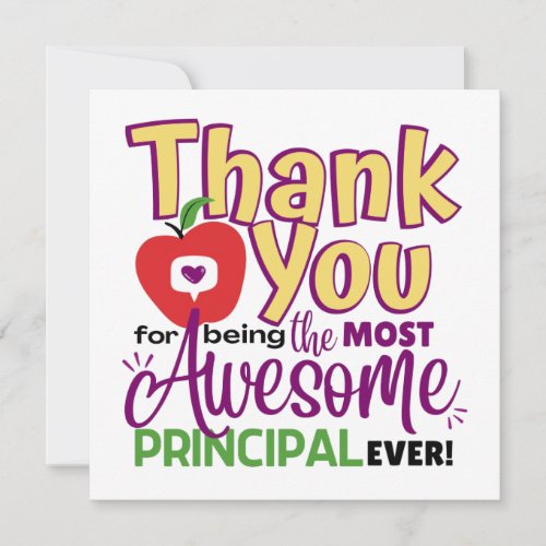 Thank You Awesome Principal Card