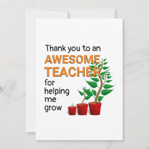 Thank You Awesome Teacher Card