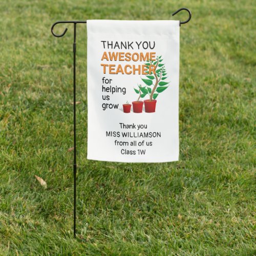 Thank You Awesome Teacher Garden Flag