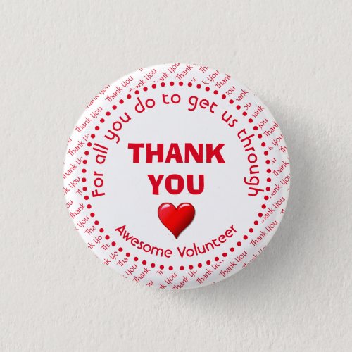 THANK YOU Awesome Volunteer Customizable Button