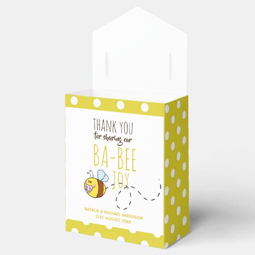 Thank You BA_BEE Baby Shower Yellow Polkadot Favor Boxes