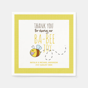 Thank You BA-BEE Baby Shower Yellow Polkadot Napkins