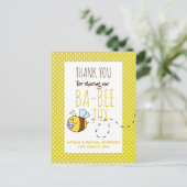 Thank You BA-BEE Baby Shower Yellow Polkadot Postcard | Zazzle