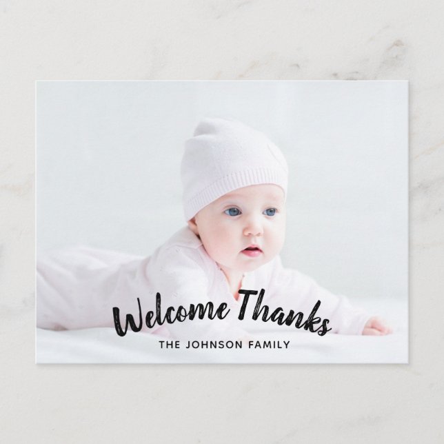 Thank You Baby Birth Announcement Photo Postcard (Front)