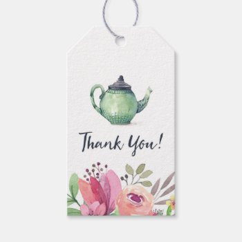 Thank You Baby Bridal Shower Tea Party Gift Tags by lilanab2 at Zazzle