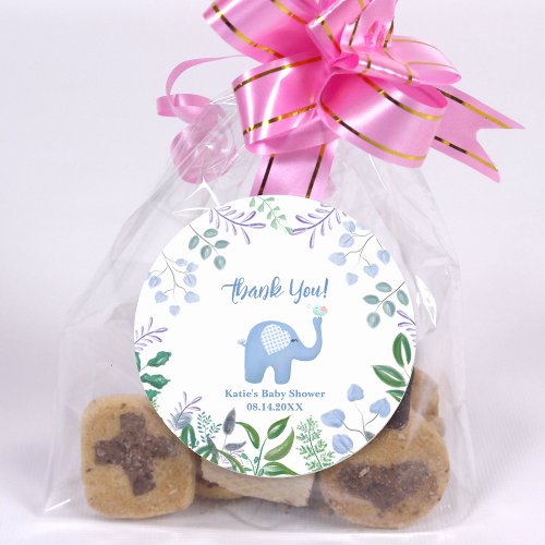 Thank You Baby Elephant Song Bird Baby Shower  Classic Round Sticker