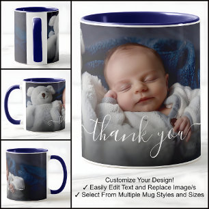 Thank You Baby Gift Beautiful Photo Template Text Mug
