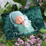 Thank You Baby Gift Modern Newborn Baby Shower<br><div class="desc">Thank You Baby Gift Modern Newborn Baby Shower Thank You Cards features your favorite photo with the text "Thank You" in elegant modern white script on the front and an additional photo and your personalized message on the reverse. Personalize by editing the text in the text boxes provided. PHOTO TIP:...</div>