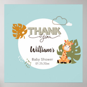 Thank you Baby Giraffe, Baby Shower  Poster
