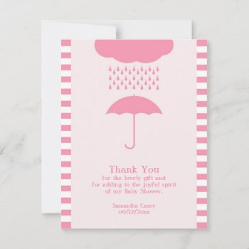 Thank You Baby Girl Shower Flat Card by all_items at Zazzle