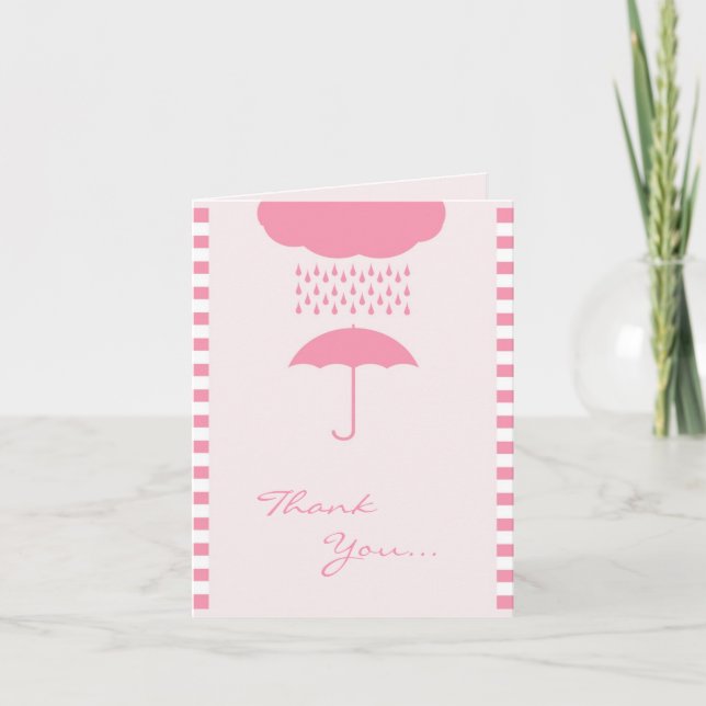 Thank You Baby Girl Shower Folded Card (Front)