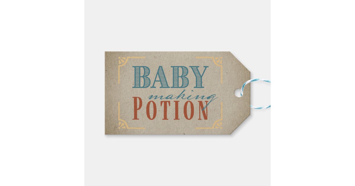 Thank You Baby Making Potion Baby Shower Gift Tags | Zazzle