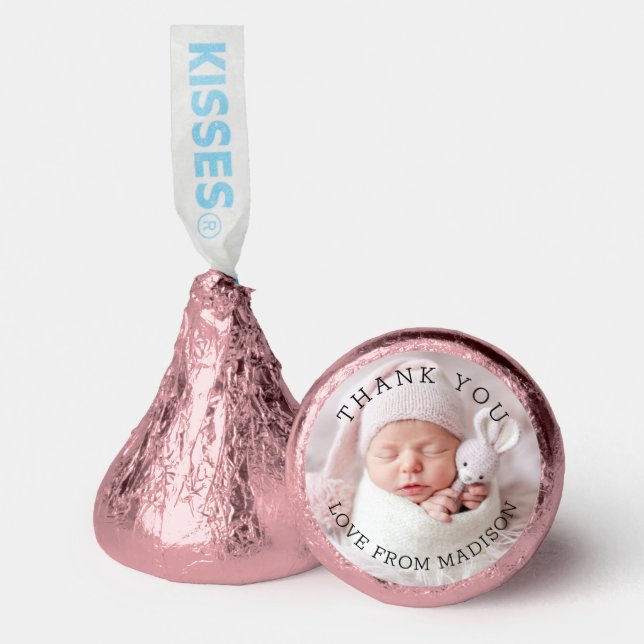 Thank You Baby Newborn Baby Shower Script Hershey®'s Kisses® (Front)